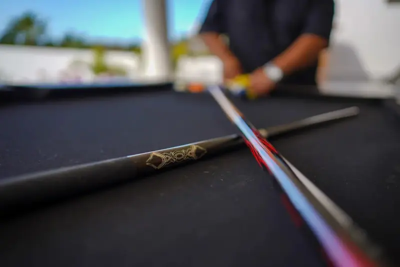 Casa Texas pool table on the outdoor patio